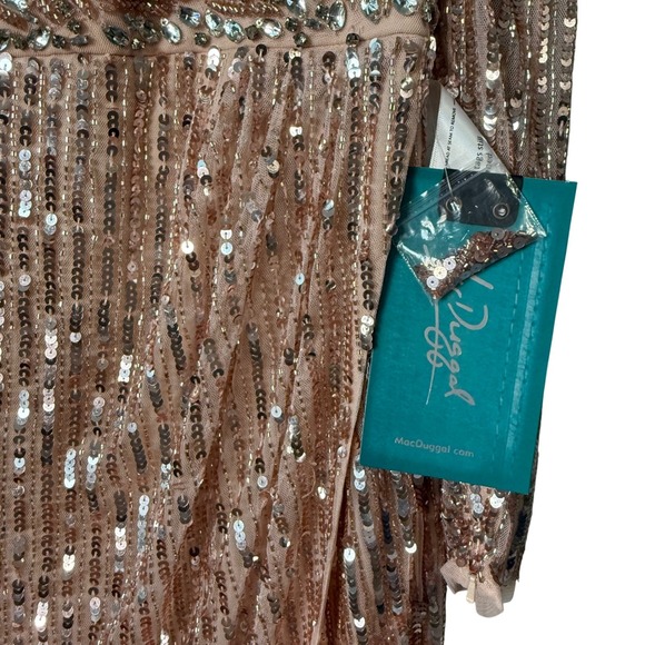 mac duggal rose gold dress Long Sleeve Beaded Formal Gown: Mac Duggal 6086 Antique Rose / 2 main image 0